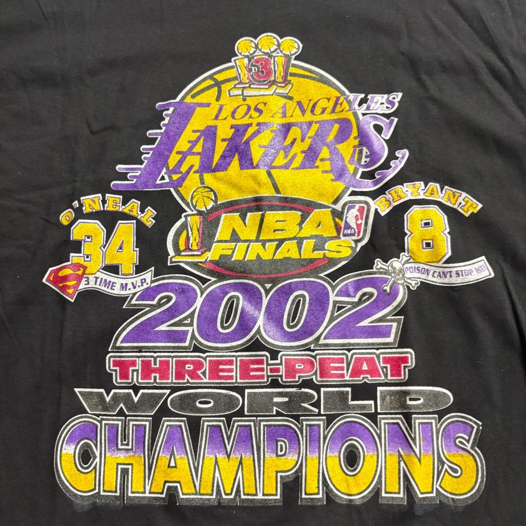 Vintage Los Angeles Lakers 2002 Three-Peat Champions Shirt XL Kobe Shaq TND