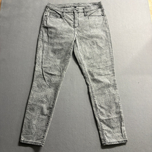 Universal Thread Jeans Womens 14 32R Gray Animal Print Skinny Denim Stretch