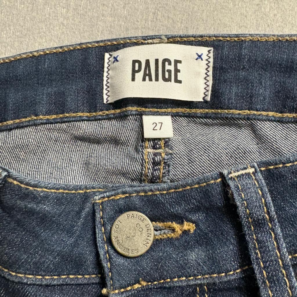 Paige Kylie Crop Jeans Womens 27 Dark Wash Stretch Denim Cropped Straight Blue