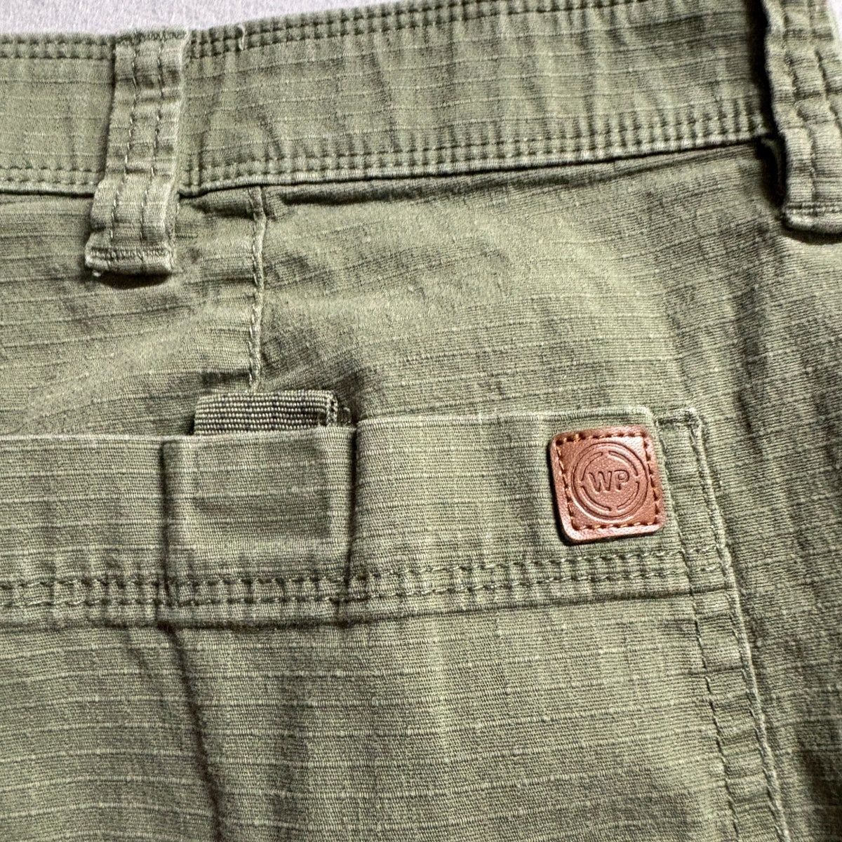 Weatherproof Mens Stretch Cargo Shorts Size 40 Green Ripstop Outdoor Utility