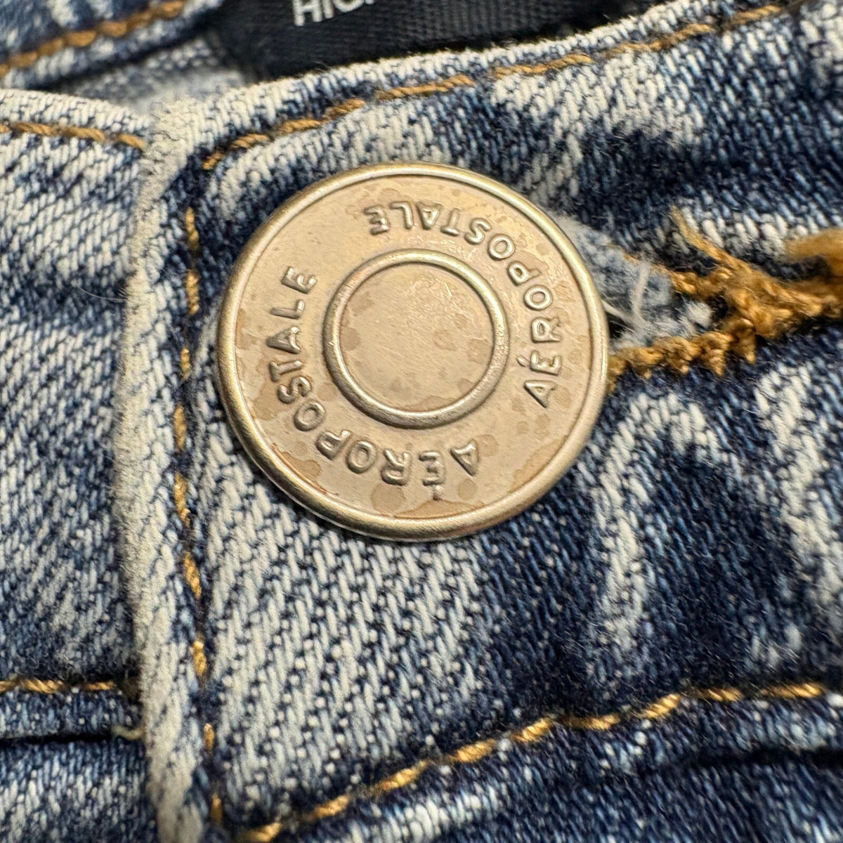 Aeropostale High Rise Flare Jeans Womens Size 2R Distressed Blue Denim Stretch