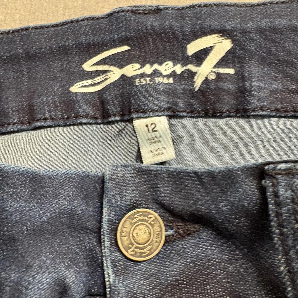 Seven7 Womens Skinny Jeans Size 12 Dark Wash Blue Denim Stretch High Rise