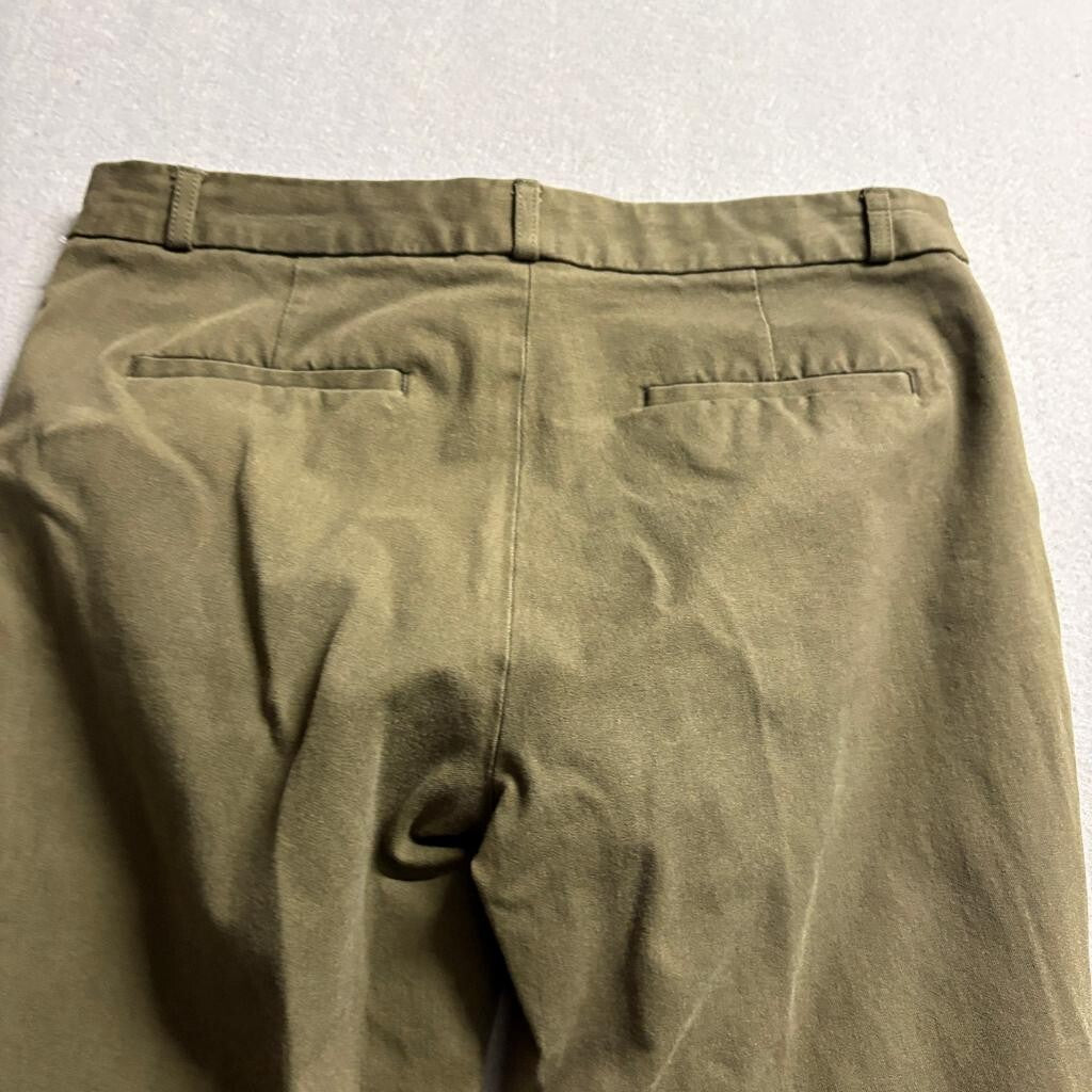 Banana Republic Sloan Curvy Fit Pants Womens 10 Olive Green Ankle Crop Stretch