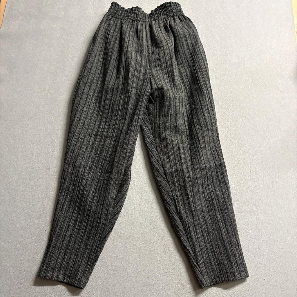 Henri Bendel Vintage Wool Blend Striped Harem Pants Womens Gray Pleated