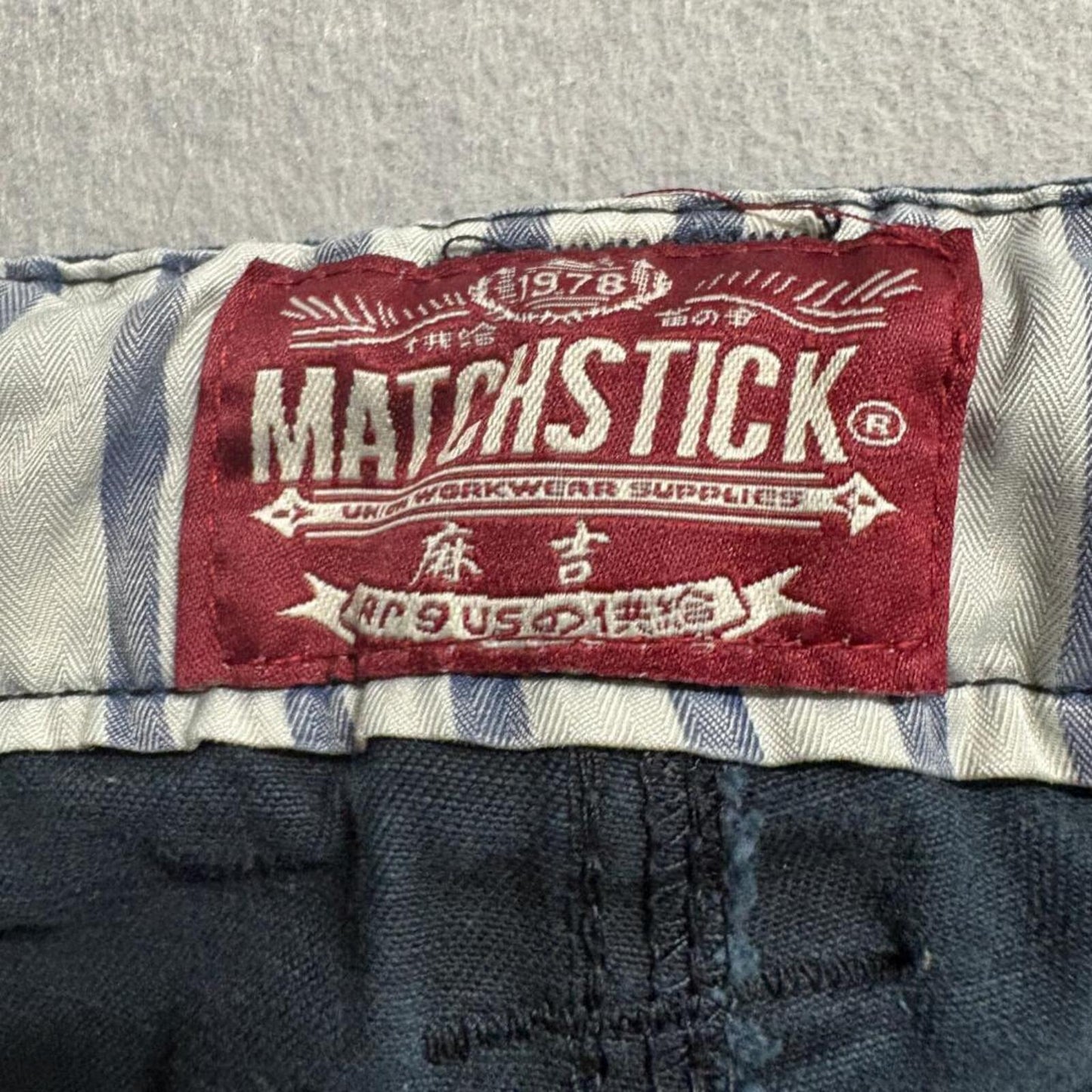 Matchstick Cargo Pants Mens 38 Black Cotton Multi Pocket Tactical Utility