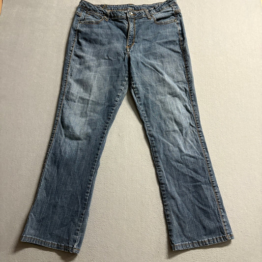 Aura From Wrangler Jeans Womens 16 AVG Blue Denim Straight Leg Embellished