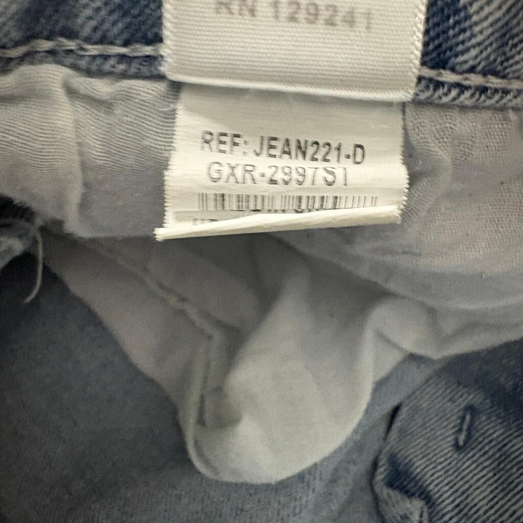 Salvaje Womens Cargo Jeans Size 7 Light Wash Blue Denim Wide Leg High Rise