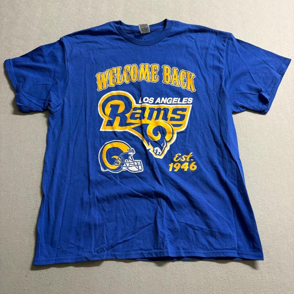 Los Angeles Rams Welcome Back T-Shirt Mens XL Blue Delta Pro Weight NFL