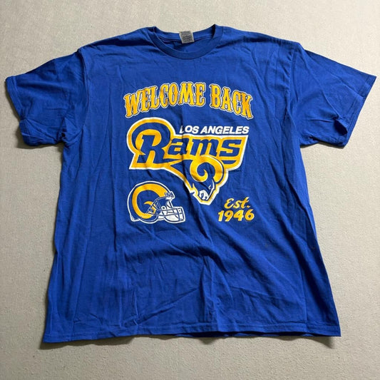 Los Angeles Rams Welcome Back T-Shirt Mens XL Blue Delta Pro Weight NFL