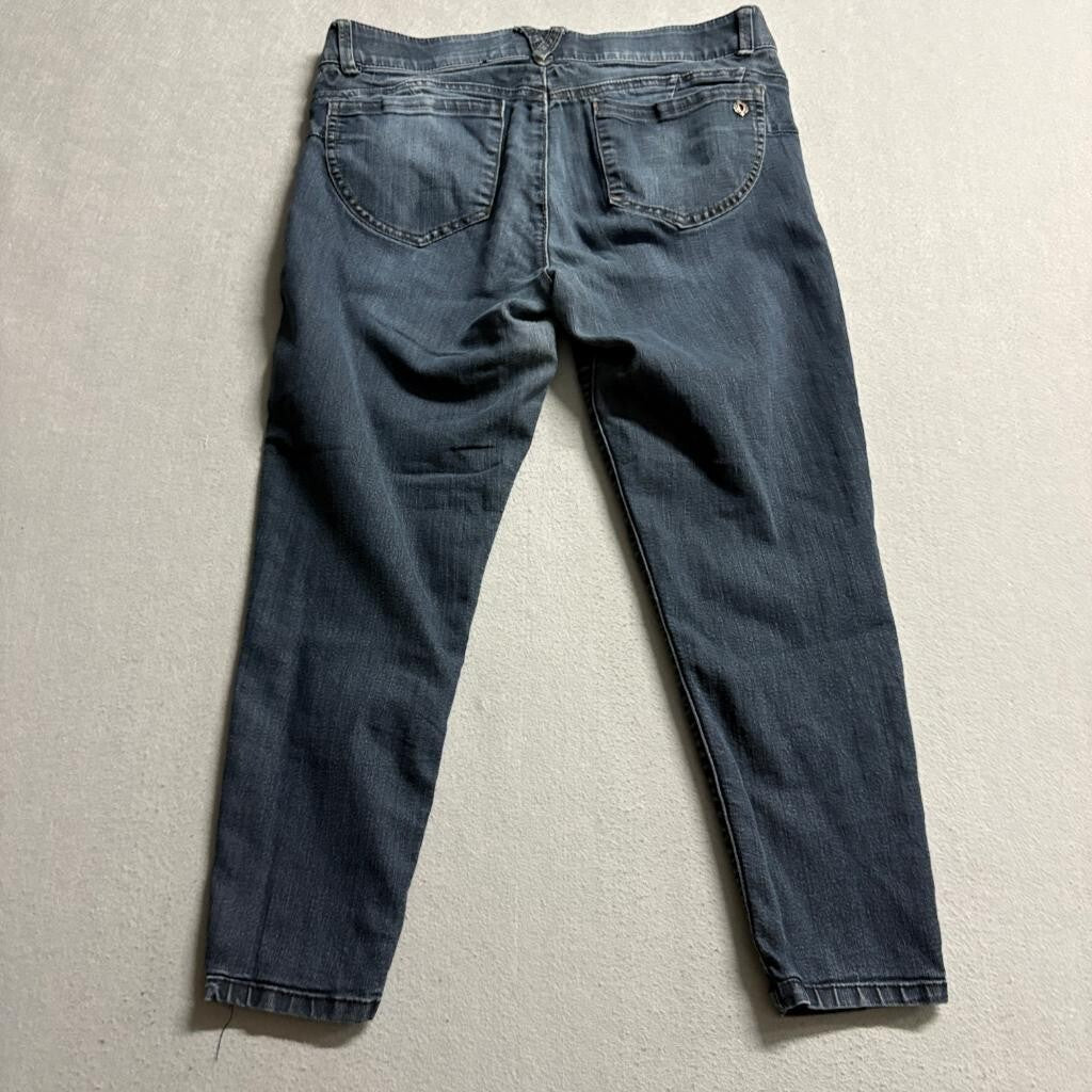Democracy Ab Technology Skinny Jeans Womens 10P Blue Stretch Crop Denim