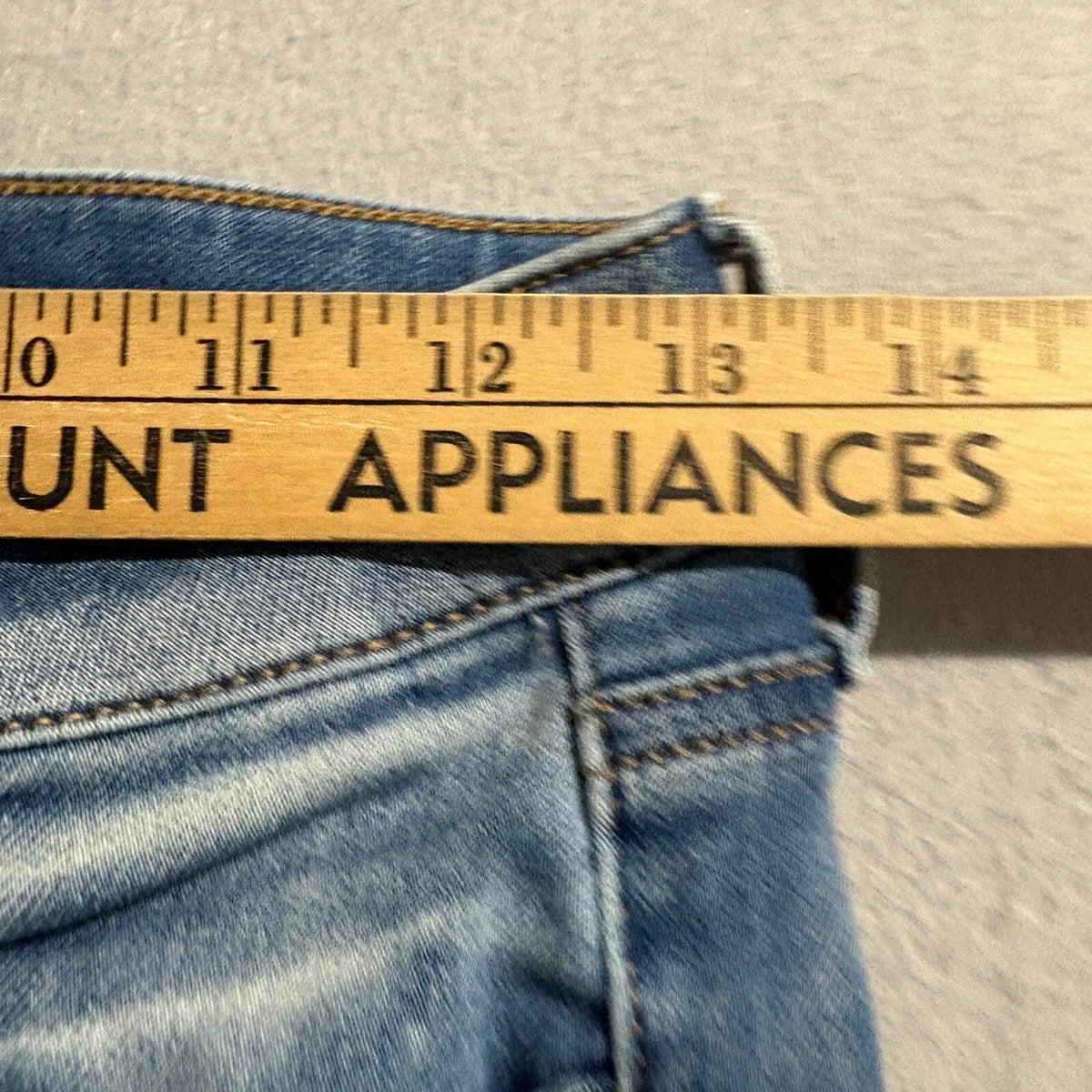 American Eagle Super Low Jegging Jeans Womens 4 Blue Distressed Raw Hem Stretch