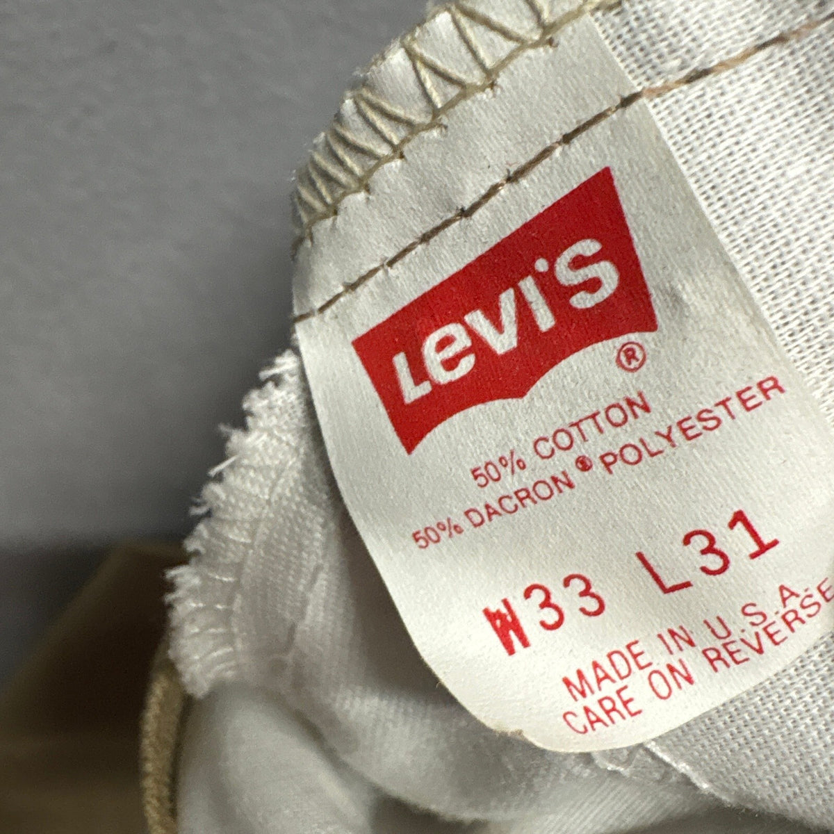 Vintage Levis Sta Prest Pants Mens 33x31 Brown Tan Flared Leg Made in USA 70s