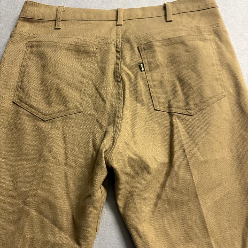 Vintage 70s Levis Sta Prest Pants Mens 36x31 Brown Hop Sack Flare Bell Bottoms