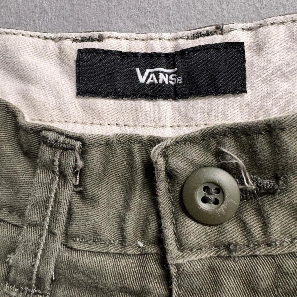 Vans Chino Shorts Mens 28 Green Cotton Blend Skateboarding Casual