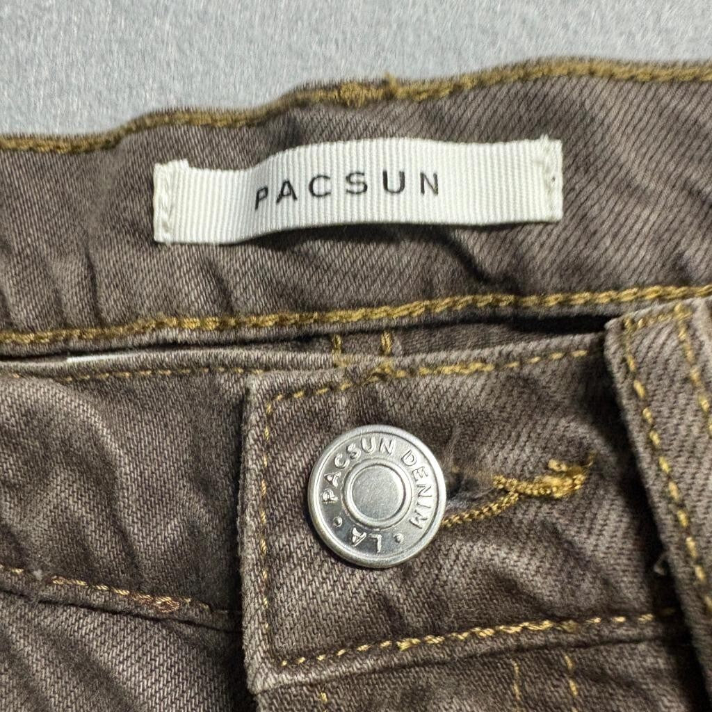 PacSun Dad Jean Brown Denim High Rise Button Fly Jeans Womens Size 25