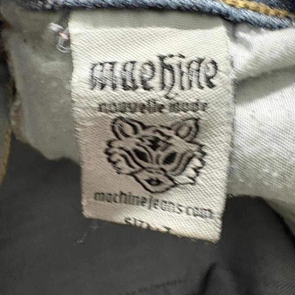 Machine Nouvelle Mode Jeans Womens Size 7 Blue Denim Straight Leg Embroidered