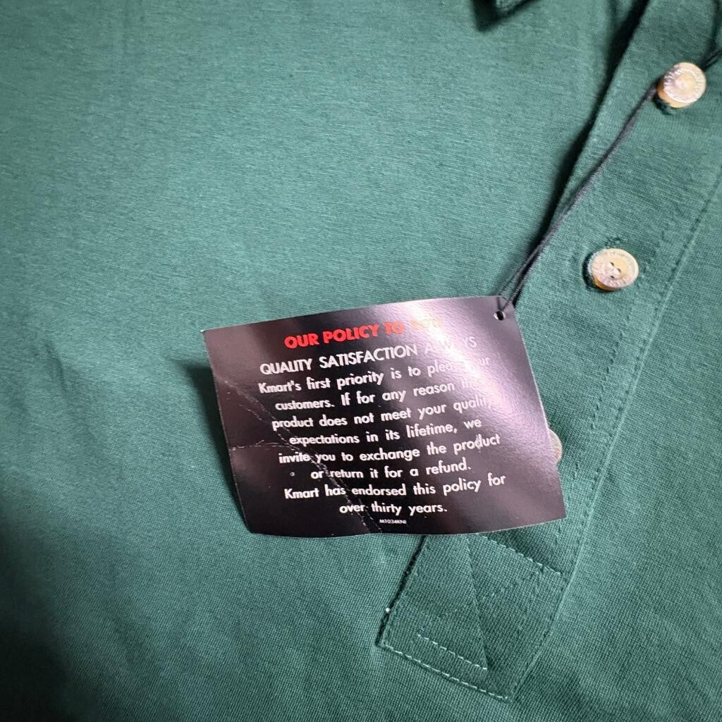 Knightsbridge Polo Shirt Mens XL Green Short Sleeve Pocket Vintage Kmart NWT