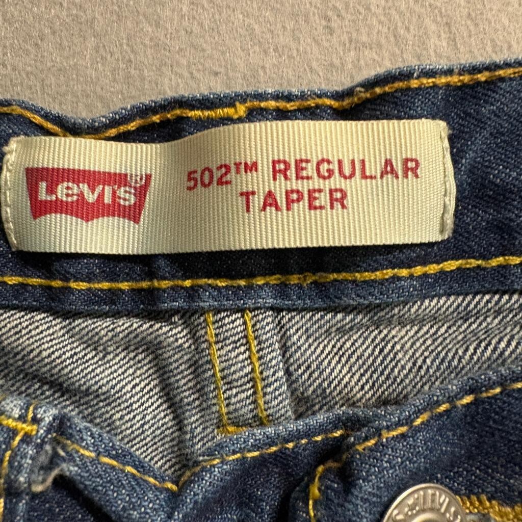 Levis 502 Regular Taper Jeans Boys 14 Reg Distressed Blue Denim 27x27