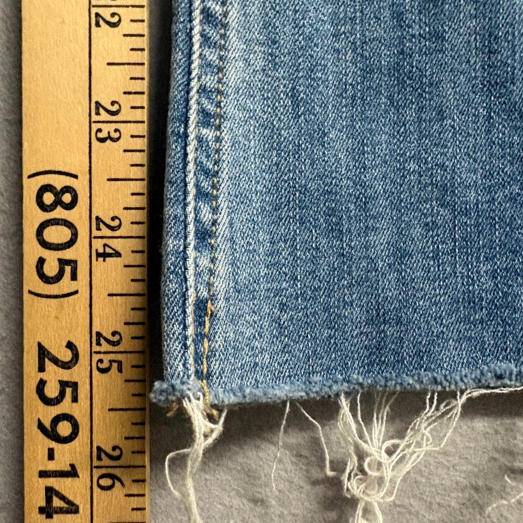 Harper Heritage High Rise Kick Crop Jeans Womens Size 28 Blue Raw Hem Stretch