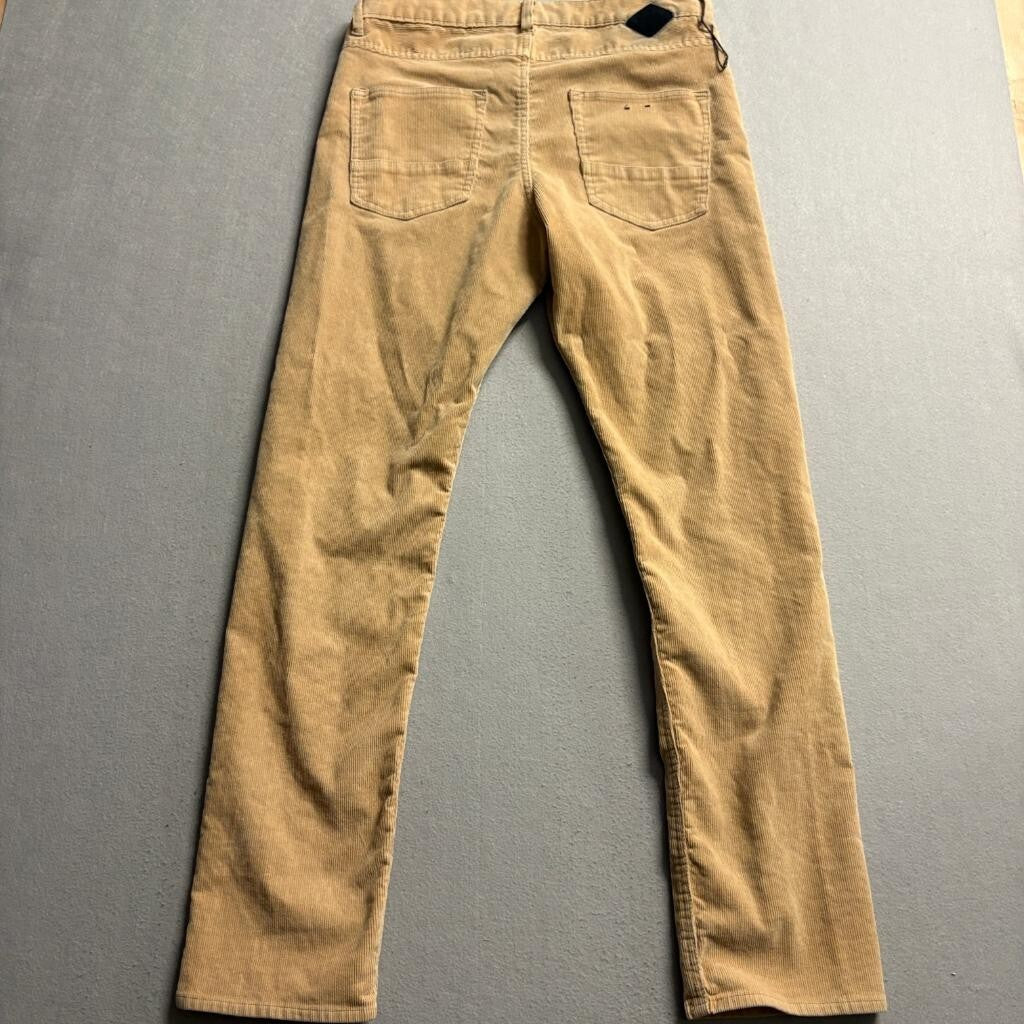 Quiksilver Corduroy Pants Mens 31 Tan Beige Straight Tapered Fit Stretch