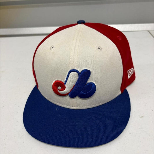 Montreal Expos New Era Cooperstown Collection Fitted Hat Size 7 5/8 Blue Red