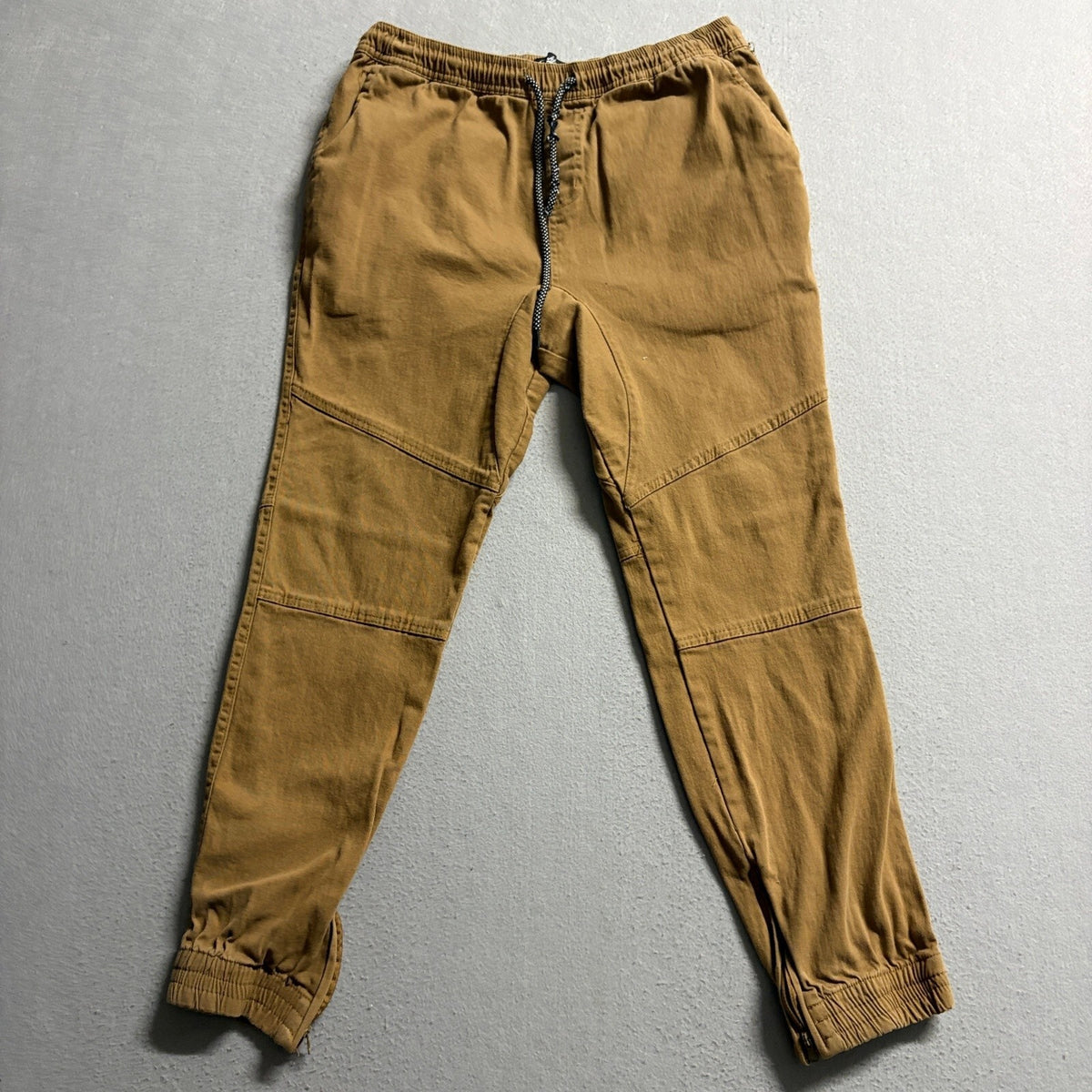 Brooklyn Cloth Co The Jogger Mens Large Tan Brown Ankle Zip Elastic Waist Pants