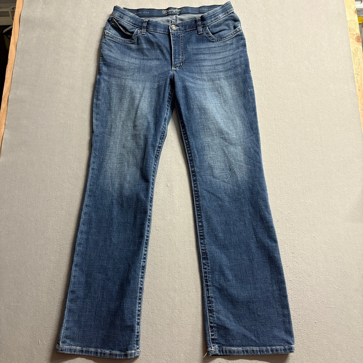 Wrangler Willow Ultimate Riding Jeans Womens 15x34 Blue Denim Bootcut Stretch