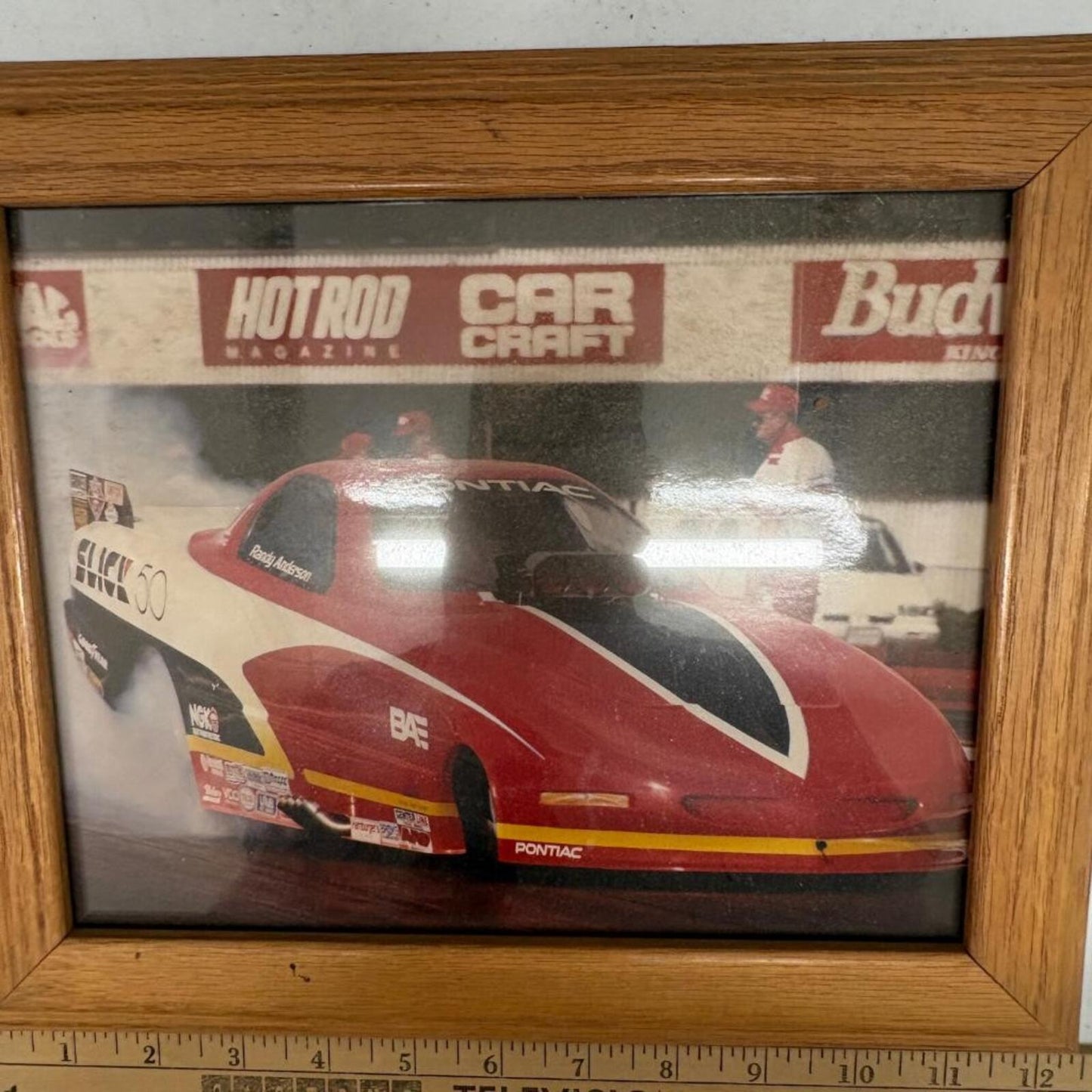 Randy Anderson Slick 50 Pontiac Funny Car Framed Drag Racing Photo NHRA