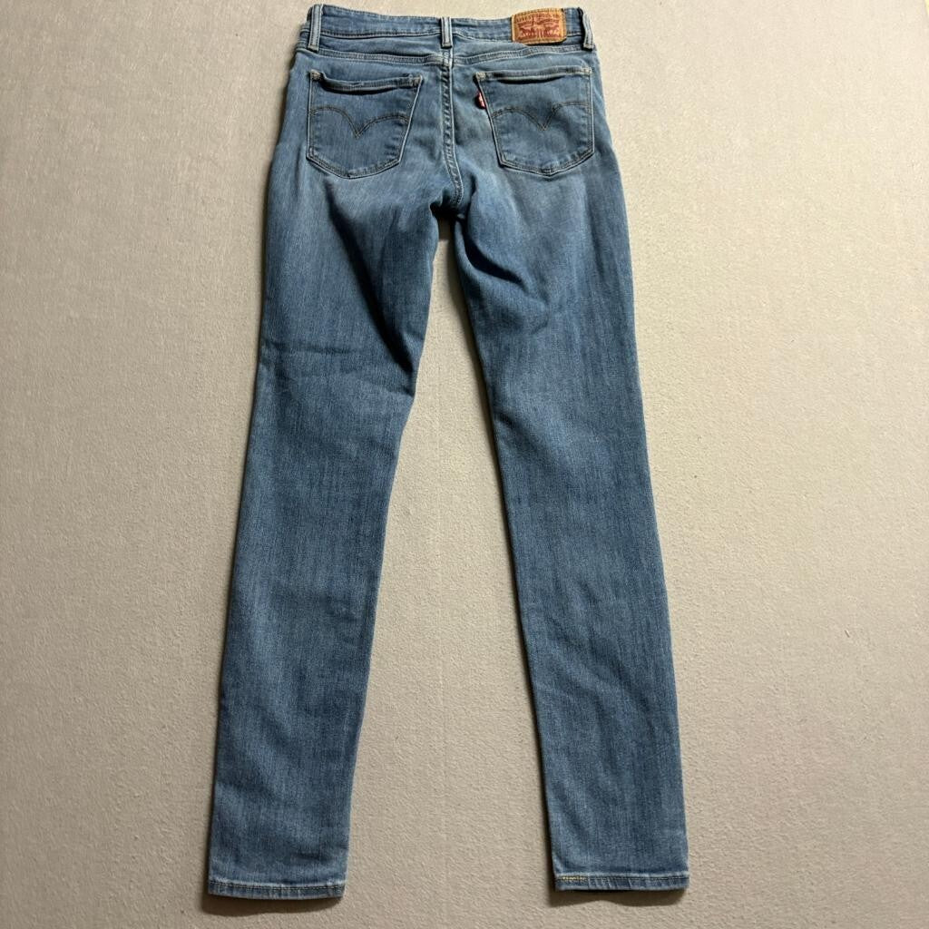 Levi's 711 Skinny Jeans Womens 26 x 30 Blue Denim Stretch Mid Rise 26x27 Actual