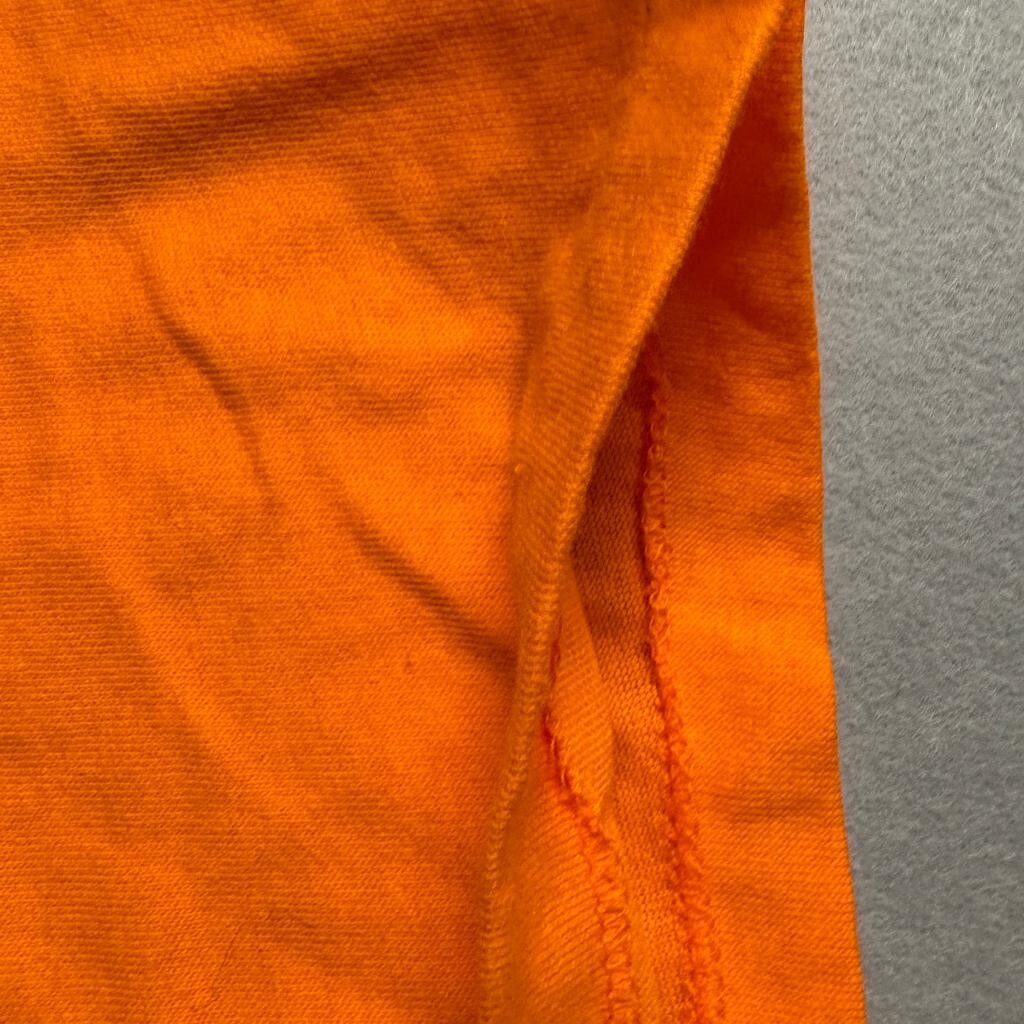 Vintage Tubular Blank T-Shirt Mens XL Orange Single Stitch Made in USA Cotton