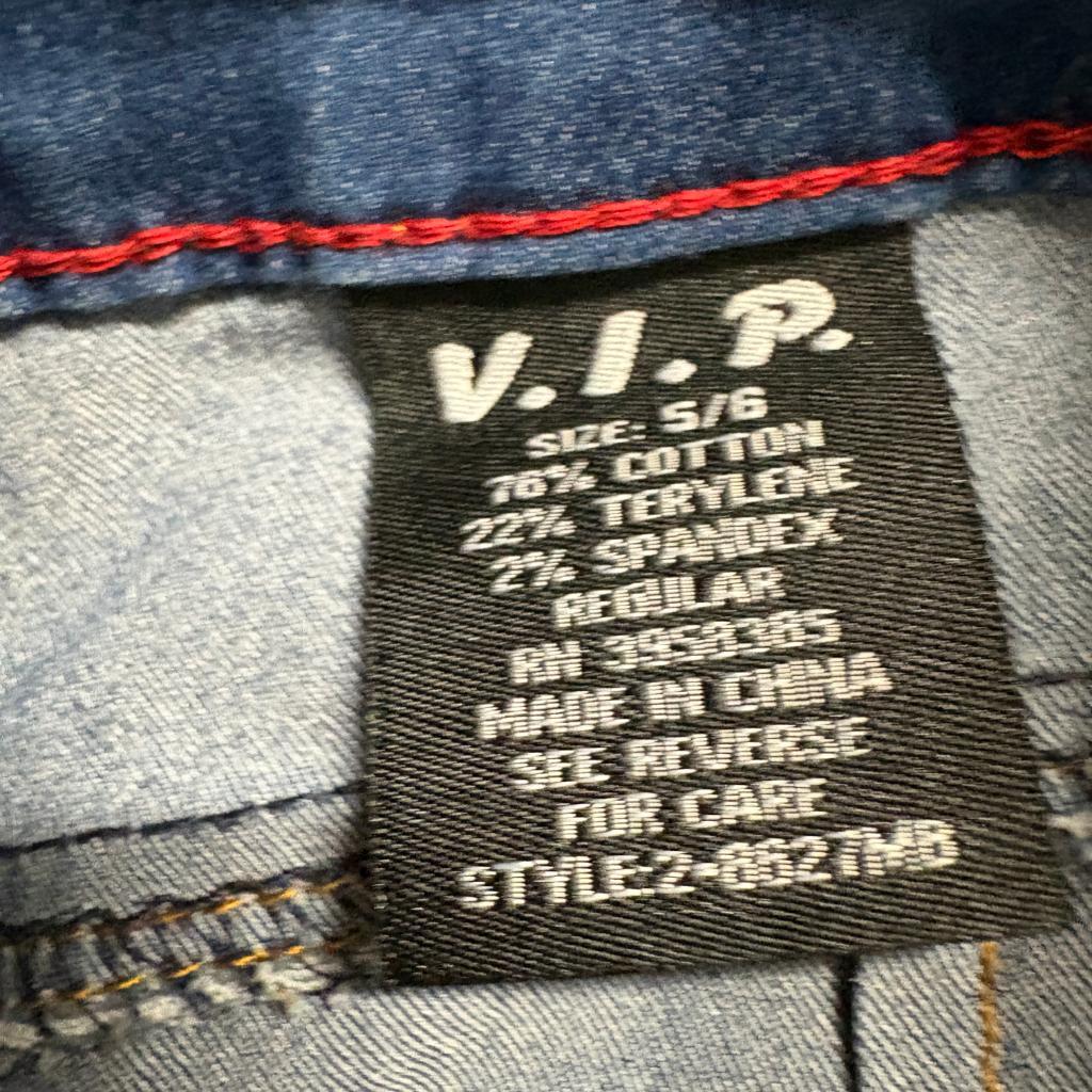 VIP Jeans Womens Size 5/6 High Rise Skinny Blue Denim 4 Button Fly Stretch
