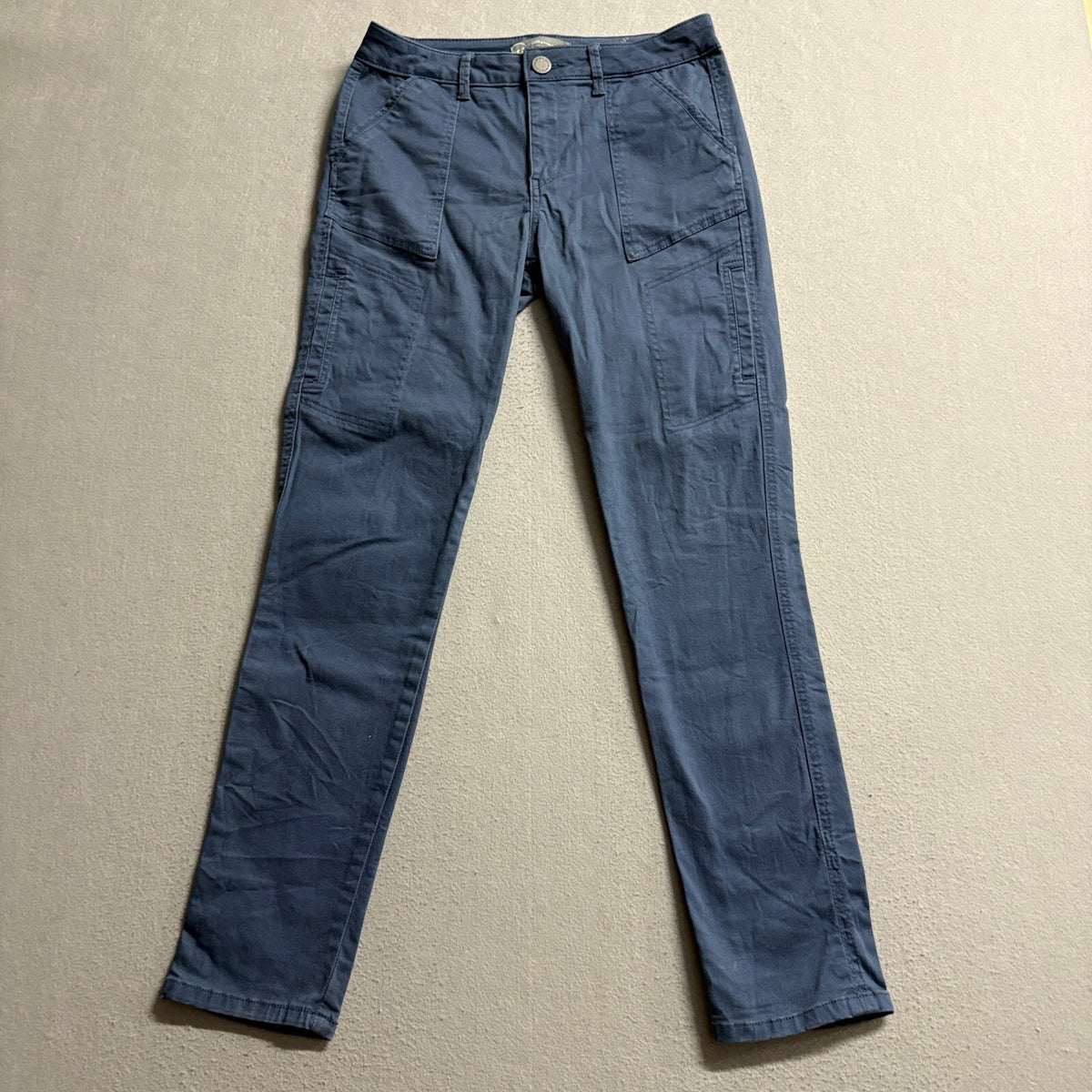 Wit & Wisdom Pants Womens Size 2 Blue Utility Cargo Stretch Skinny Ankle Chino
