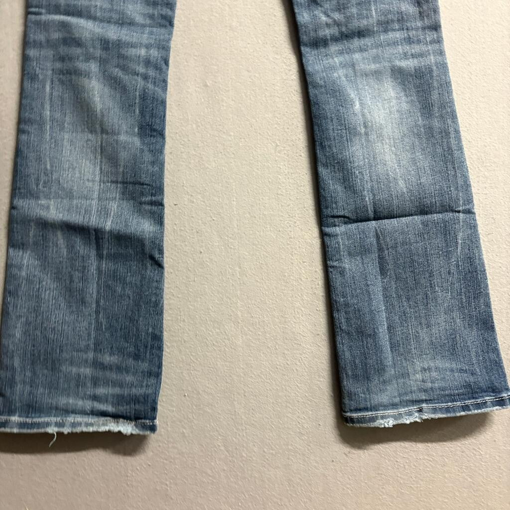 Miss Me Bootcut Jeans Womens 29 Blue Distressed Embellished JP6187B Inseam 32