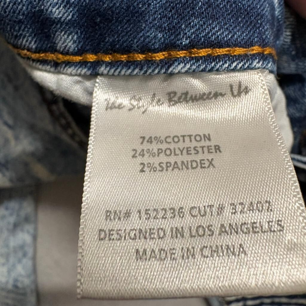 The Style Between Us Moto Jeans Mens 9 Acid Wash Blue Denim Biker Ribbed Stretch