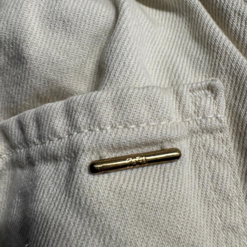 Zara Denim Collection Paperbag Jeans Womens EUR 32 USA 0 Cream Off White Cotton
