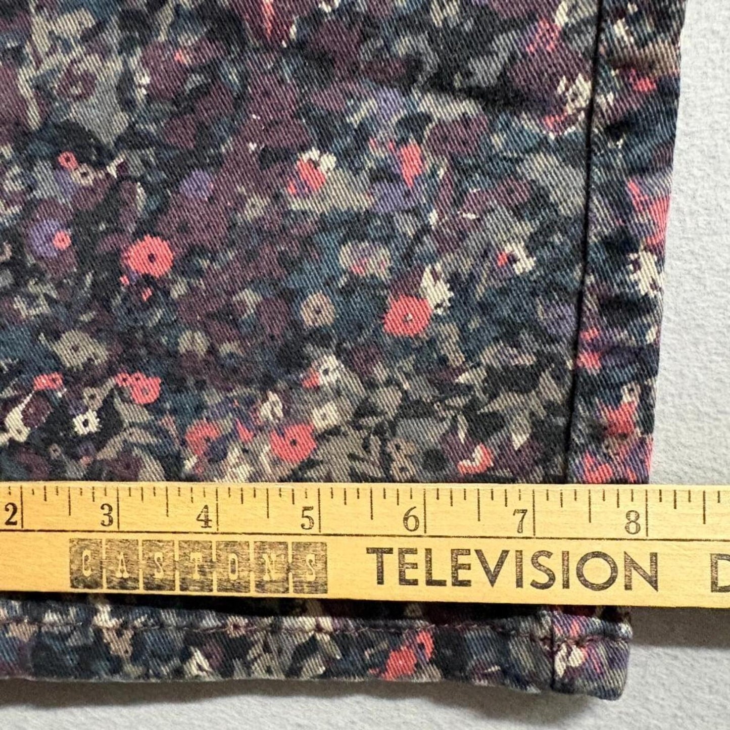 Gloria Vanderbilt Amanda Jeans Womens 12 Floral Print High Rise Straight Leg
