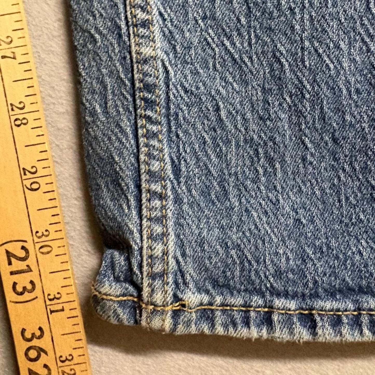 Old Navy Built-In Flex Straight Jeans Mens 46x32 Blue Distressed Ripped Denim