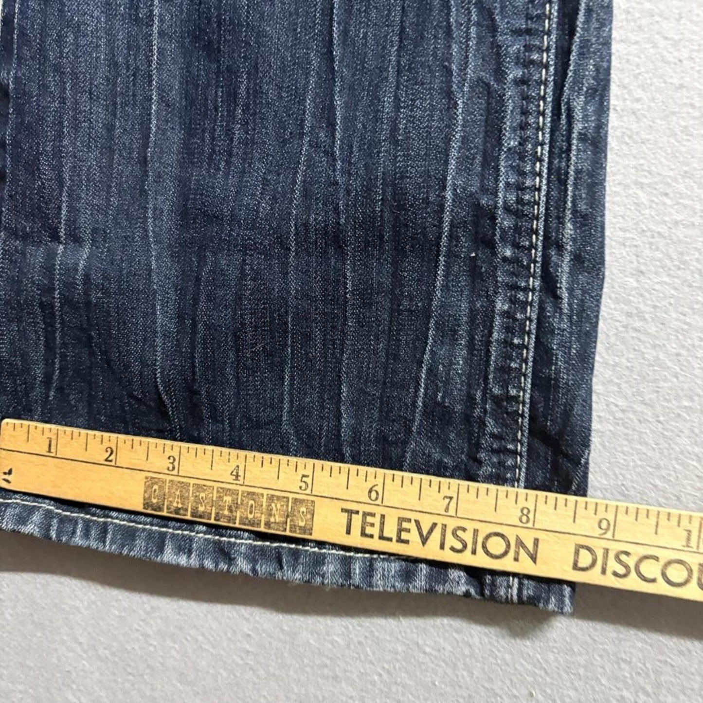 Love Nation Jeans Womens 12 Blue Denim Bootcut Thick Stitch Embroidered Pockets