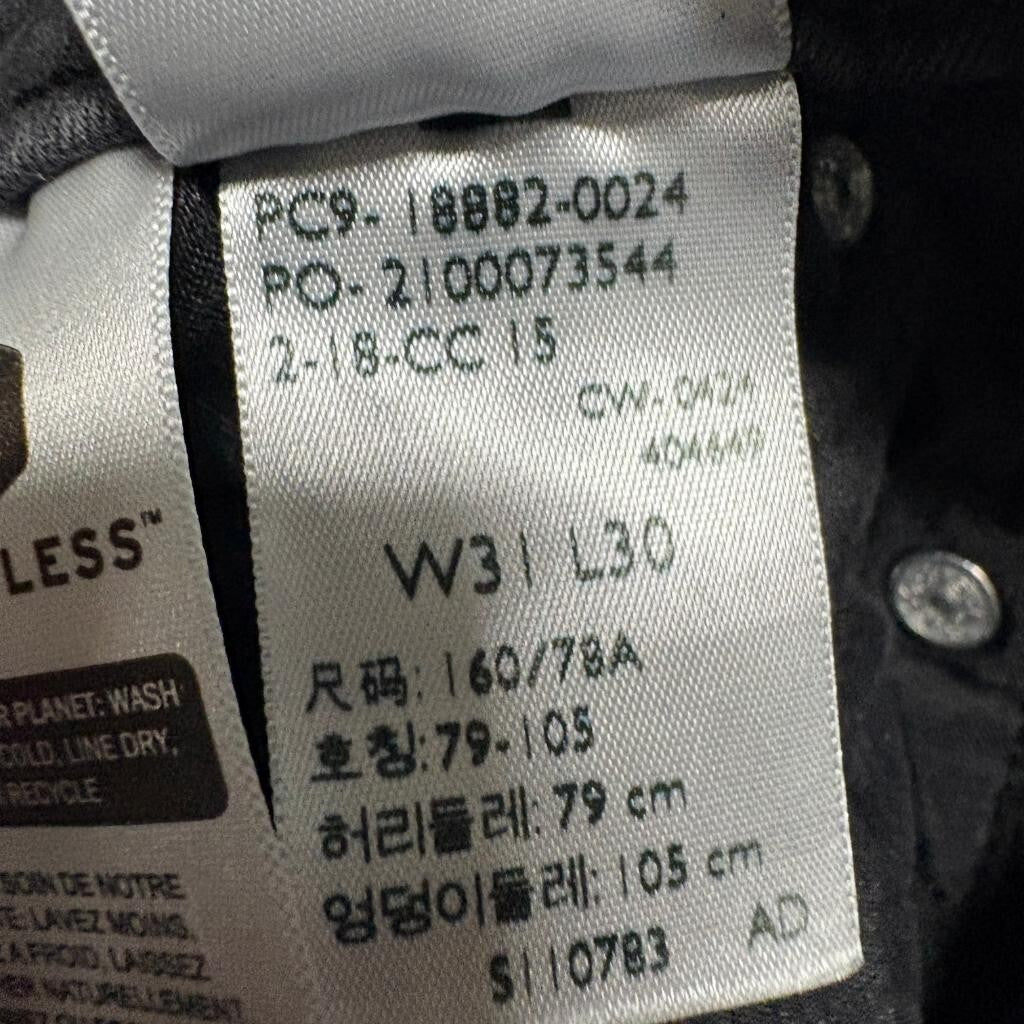 Levi's 721 High Rise Skinny Jeans Womens 31x30 Black Denim Stretch