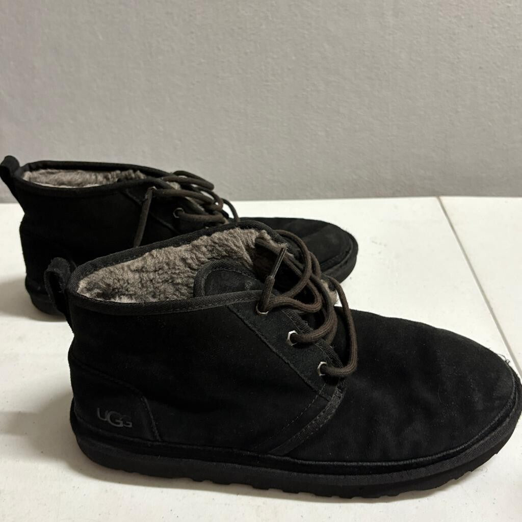 UGG M Neumel Black Suede Mens Size 12 Chukka Boots Shearling Lined 3236 with Box