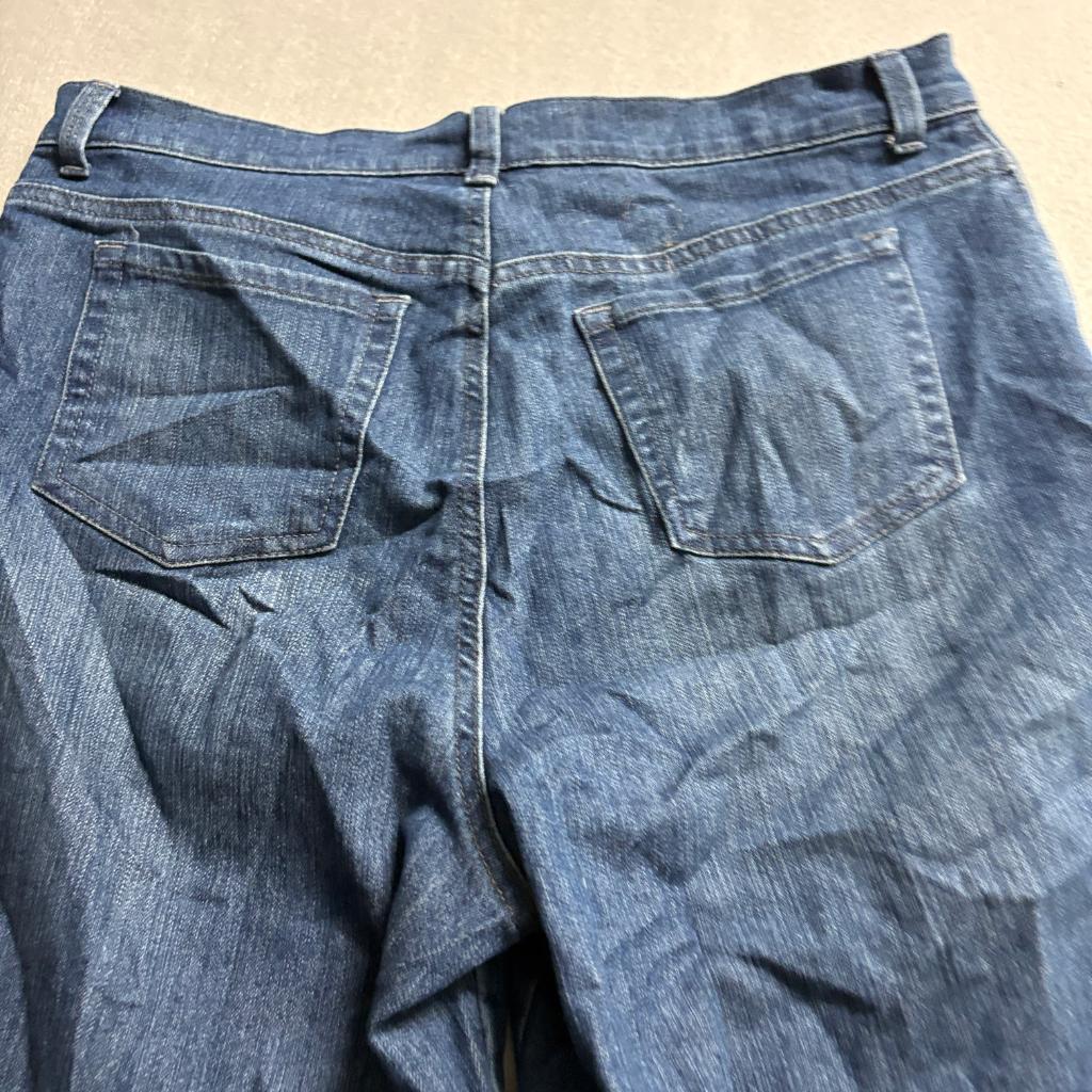 Gloria Vanderbilt Amanda Capri Jeans Womens 14 Blue Denim Stretch Cuffed Crop