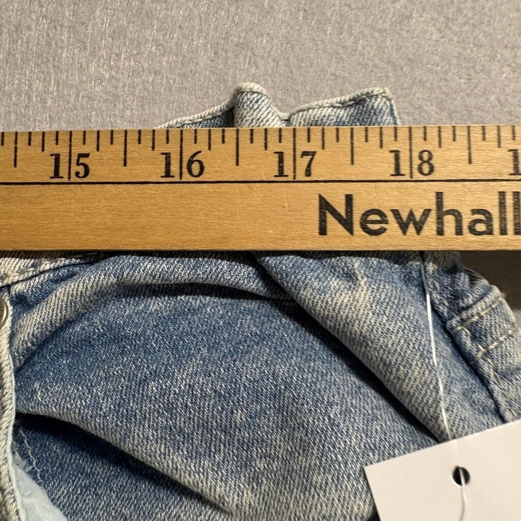 Madden NYC Wide Leg Cargo Jeans Womens XL 16-18 Rhinestone Blue Denim New