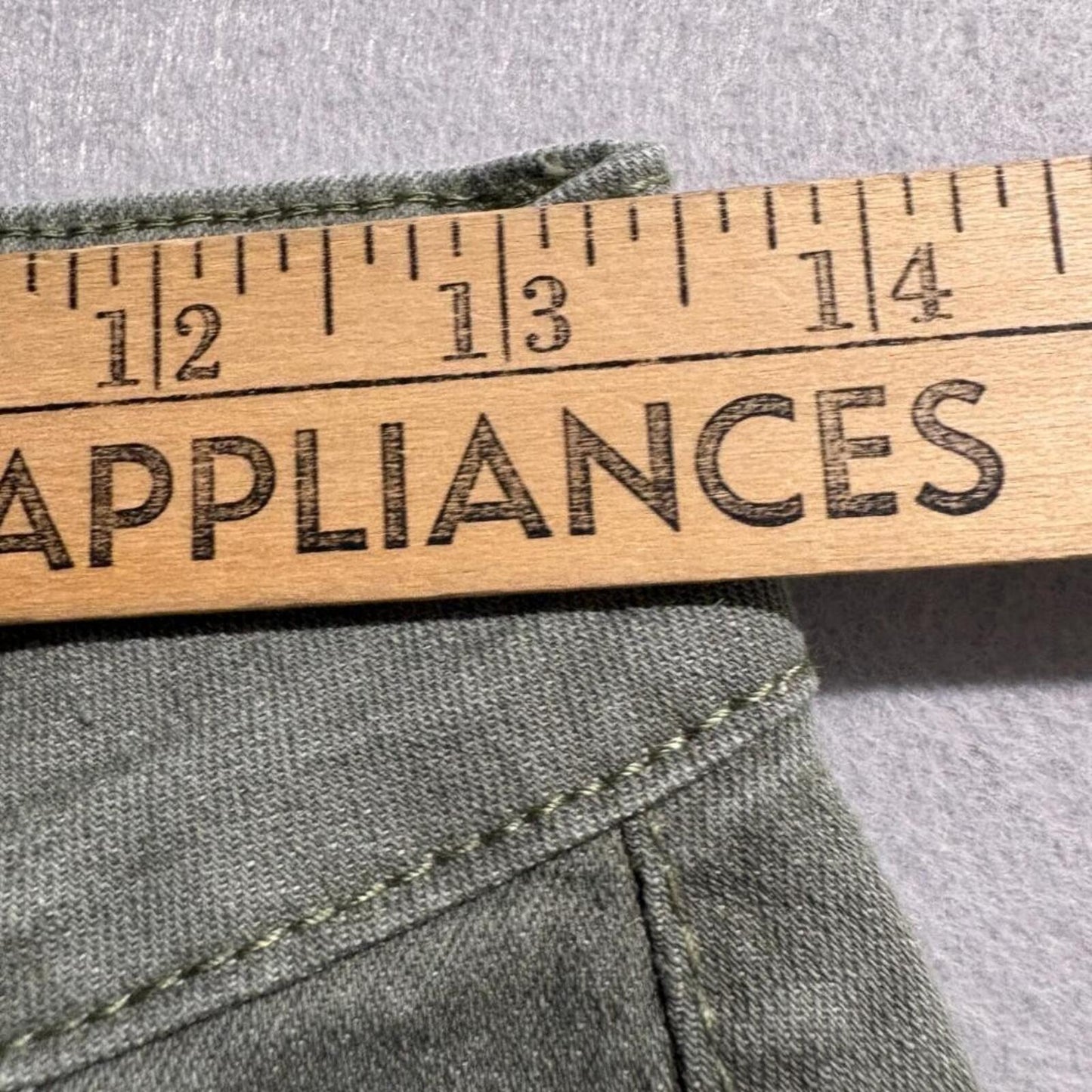 Unbranded Womens Olive Green Cargo Pant High Rise Wide Leg Utility Size XS 27x32