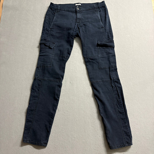 Joie Mens Cargo Pants Size 32 Black Stretch Utility Casual Slim Tapered Made USA