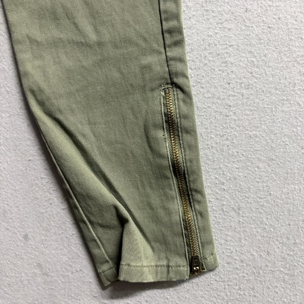 Canyon River Blues Cargo Pants Womens 14 Green Utility Skinny Ankle Zip Stretch