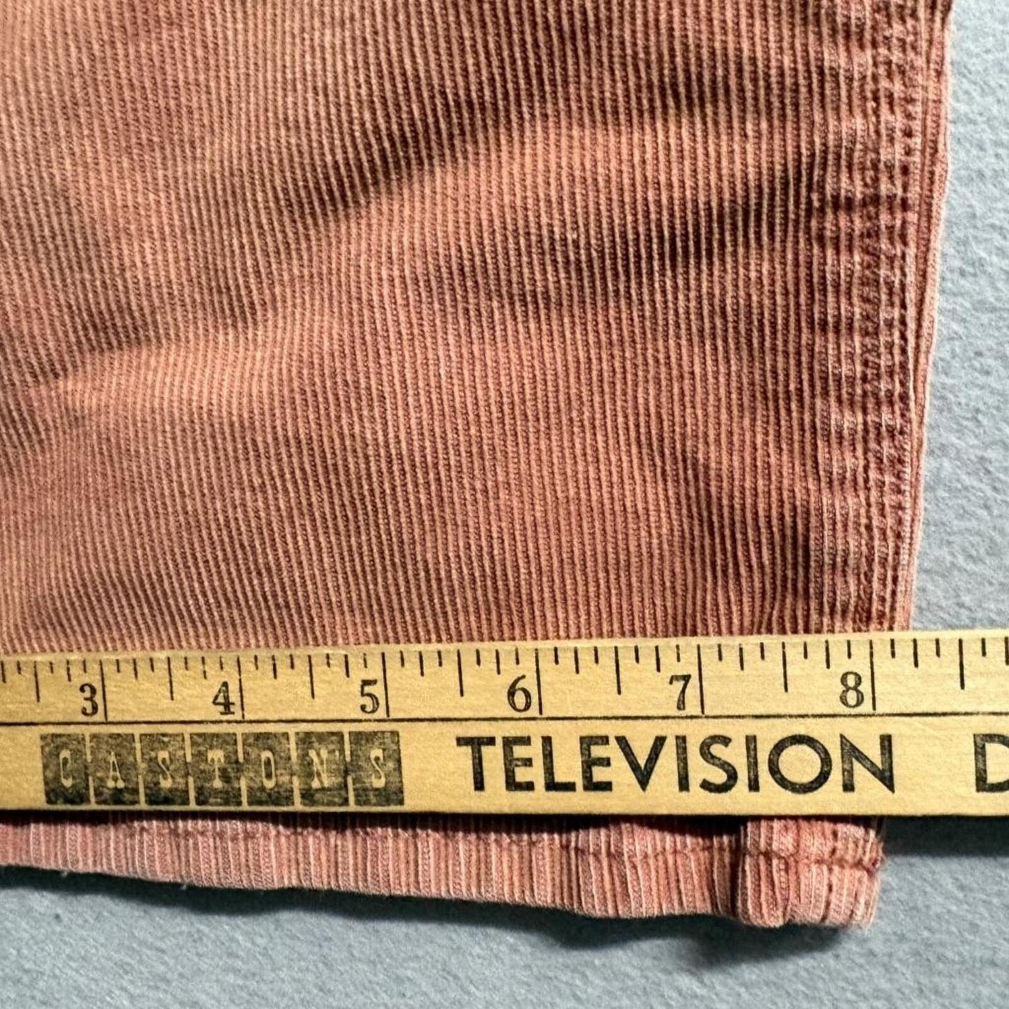 American Eagle Mom Straight Corduroy Pants Womens 18 Pink Brown Stretch High