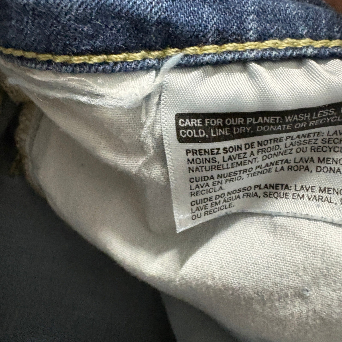 Levis Premium 721 High Rise Skinny Jeans Womens 29 Distressed Raw Hem Blue Denim