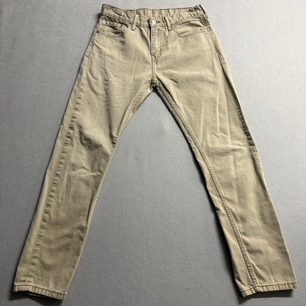 Levis 508 Commuter Pants Mens 29x30 Khaki Beige Slim Tapered Twill Chino