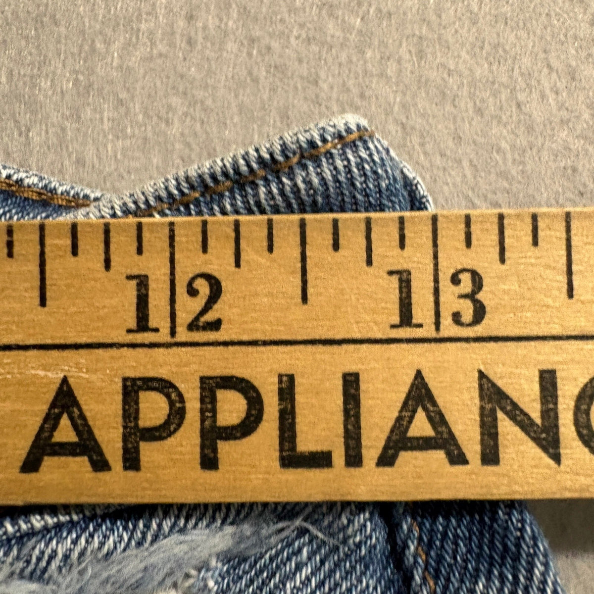Almost Famous Two Tone Split Color Distressed Jeans Womens Size 1 High Rise Hem