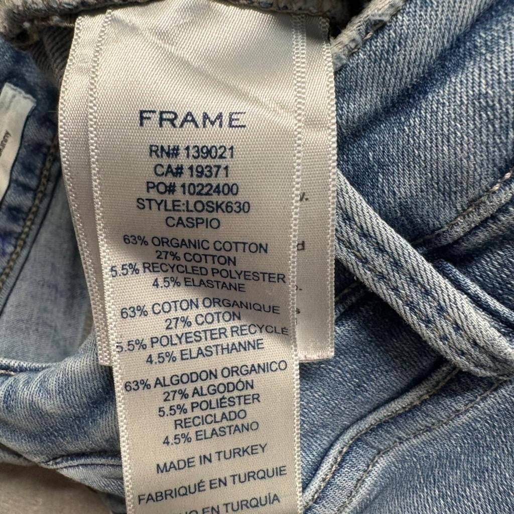 Frame Le High Skinny Jeans Womens 25 Blue Denim Stretch High Rise Slim Fit